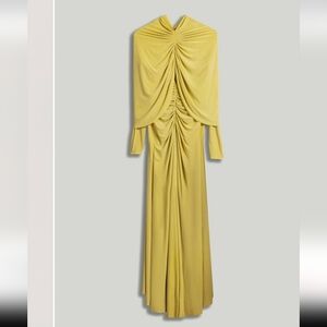 Chic Long Sleeve Yellow Dress